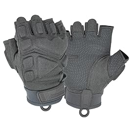 Seibertron Patented S.O.L.A.G 2.0 Half Finger Gloves - Tactical Gloves for Sports, Water Resistant and Impact Protection Grey L