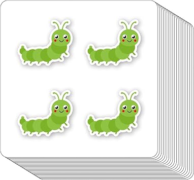 Caterpillar Stickers 1in for Scrapbooking, Arts, Craft, Kids DIY, Calendars Journals 80-Pack