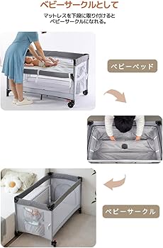 Amazon.co.jp: Kennkari ベビーベッド ベビーサークル