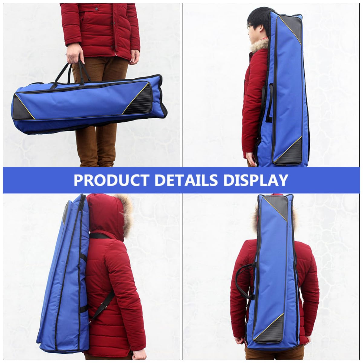 NOLITOY Borsa per Trombone Oxford Spesso Blu, Grande Capacità, Custodia Imbottita per Strumento Musicale