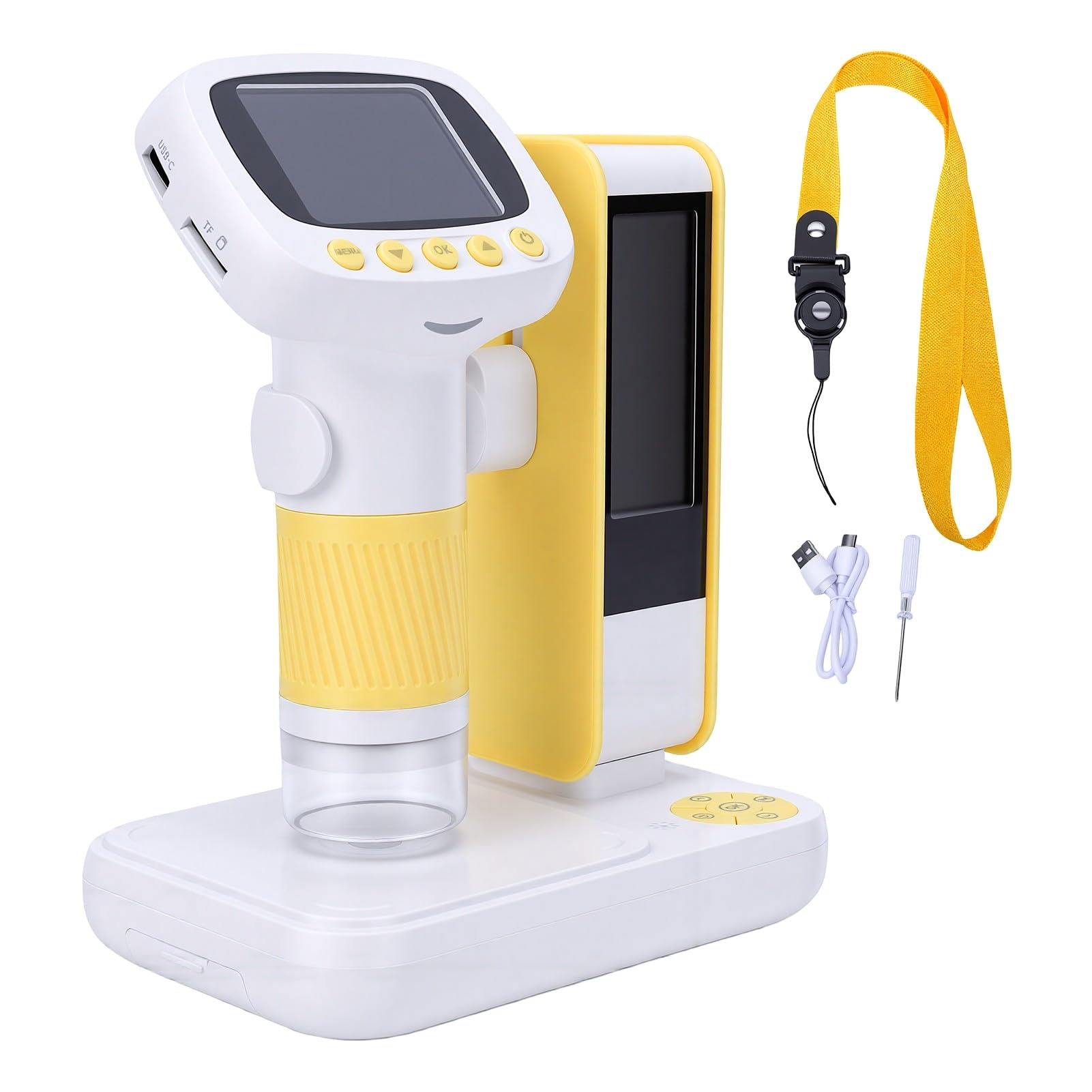 Giocattolo Microscopio per Bambini con Display da 2 Pollici, Luce LED | Design Portatile e Portatile, Struttura in Plastica Leggera, Compatibile con USB per la Condivisione in Tempo Reale, Adatto