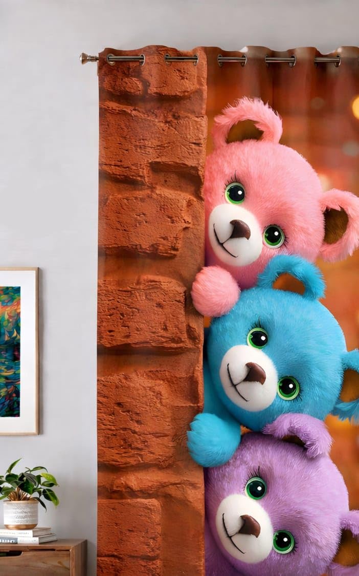 Buy JDPRI Cute Teddy Bear 3D Printed Door Curtain for Kids Room