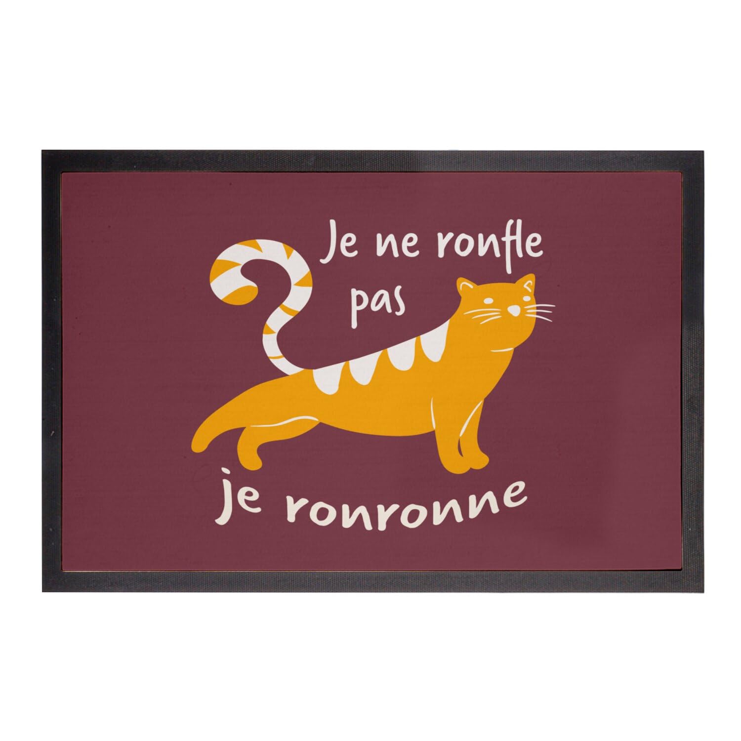 Paillasson humour chat rouge à message drôle pour décoration entrée appartement