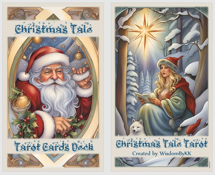 Christmas Tale Tarot Cards Deck. 78 Christmas Tarot Cards. Fortune Telling and Divination Cards.
