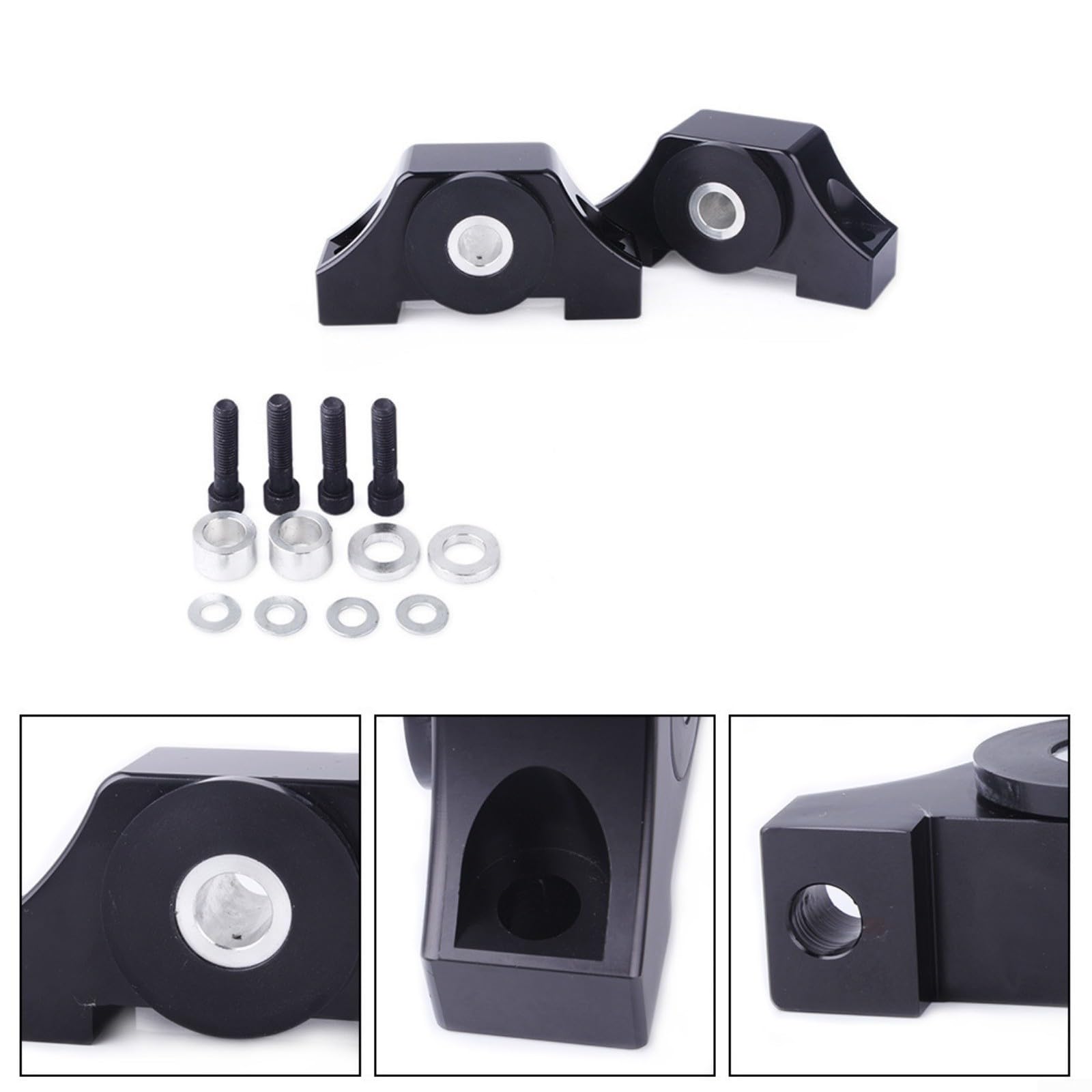 Motorlager Drehmomentstütze Für Honda Civic EG B-/D-Serie 1992-2001, Für Acura Für Integra 1994-2001, Metall Motorhalterung EM1001, Direkt Ersatz Mit Schrauben Und Distanzhülsen, Schwarz Lackiert, 2Er