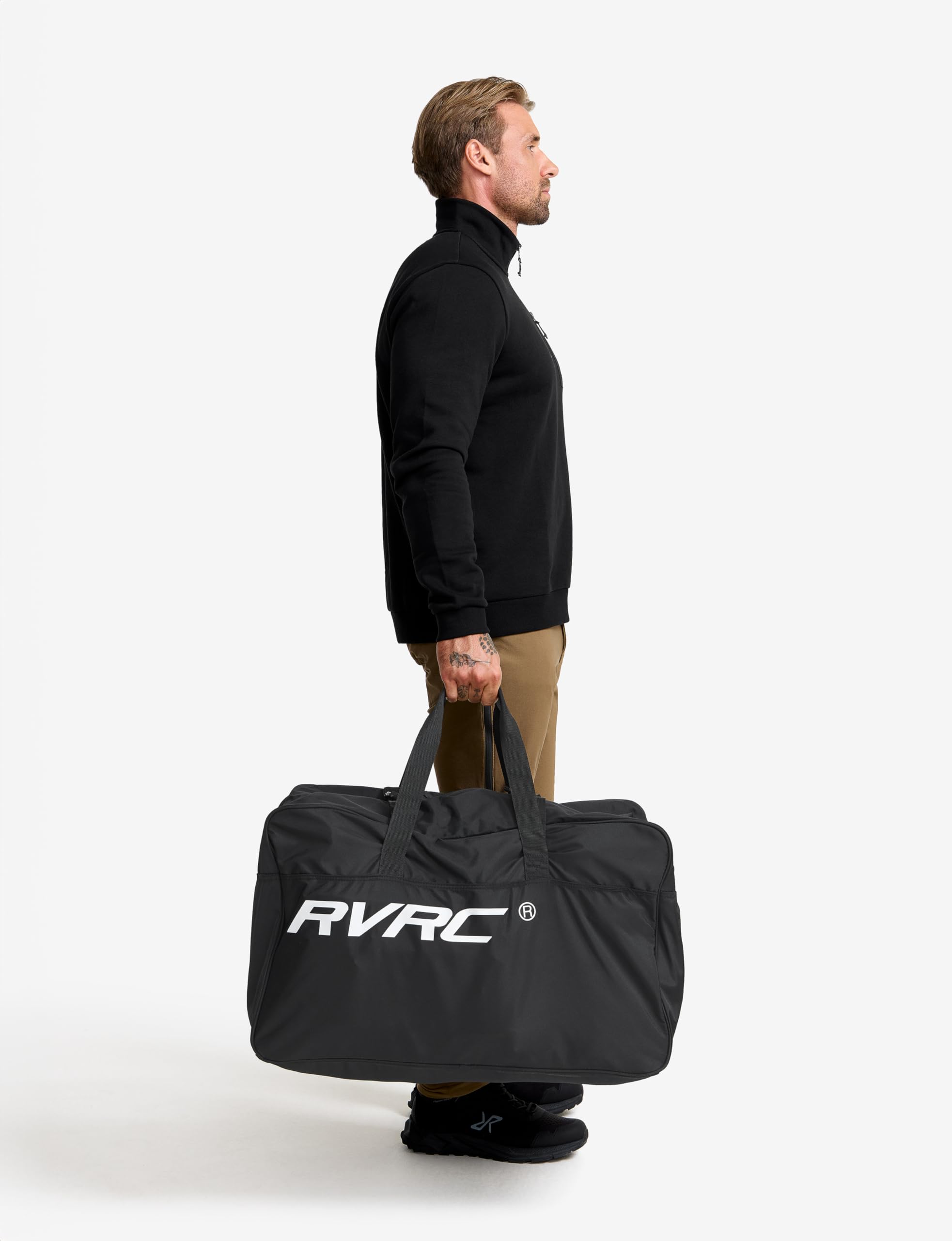 RevolutionRace Flexi Bag, Borsa porta Attrezzatura Robusta e Pratica, Borsa Multifunzionale perfetta per l'organizzazione e i viaggi, Black, 90L