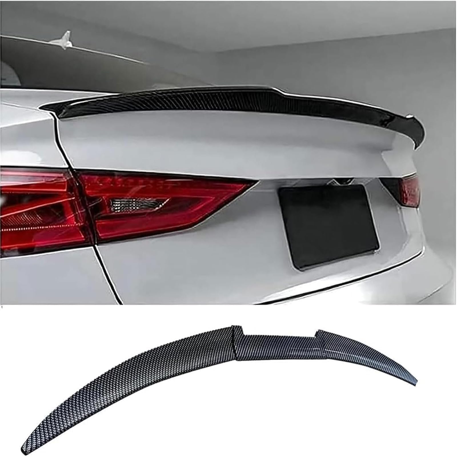 Alerón Trasero para Coche para Honda Accord 2003-2008, Spoiler Trasero Repuestos Automóvil Alerón Puerta Trasera Alerón Maletero ABS Aspecto,Carbon Fiber Look
