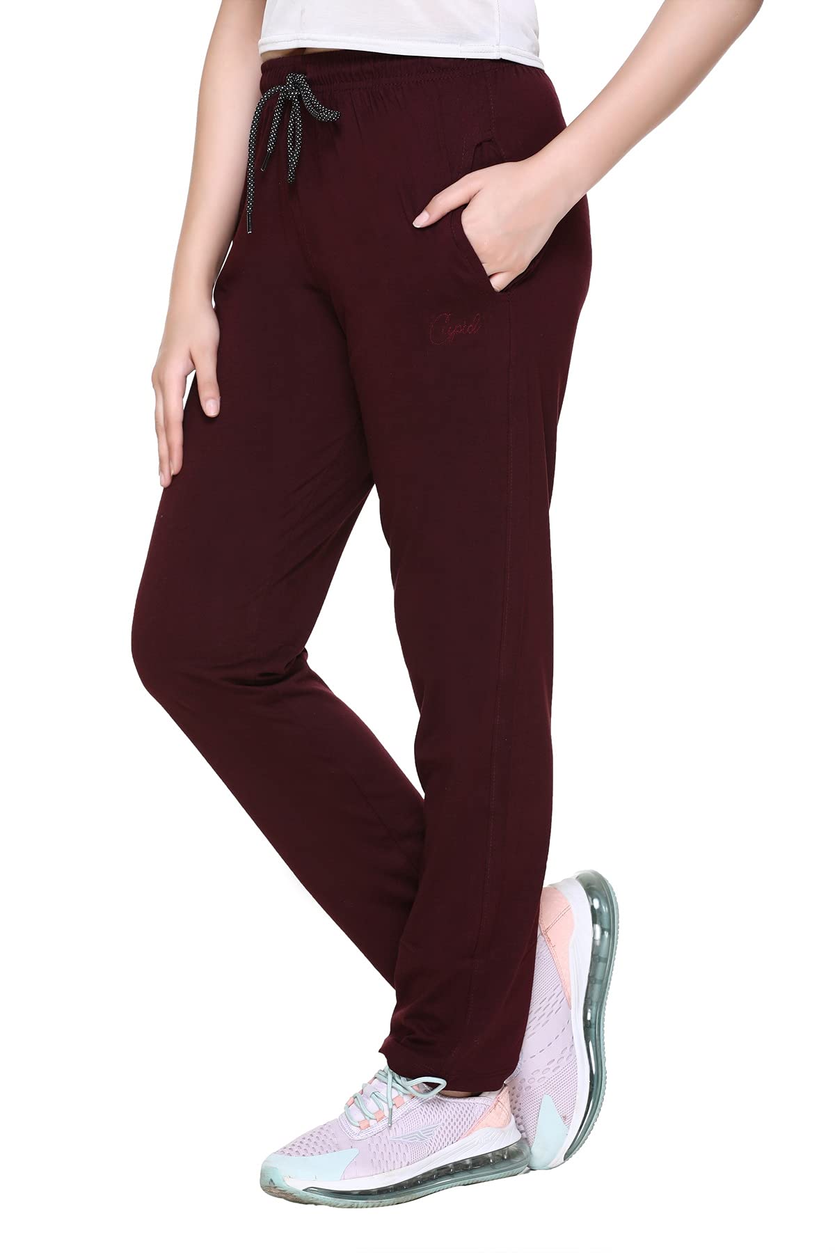 CUPIDWoman's Regular Fit Cotton Track Pants, Lower, Sports Trouser,Night Pants, Joggers for Lounge n Gym Wear for Ladies