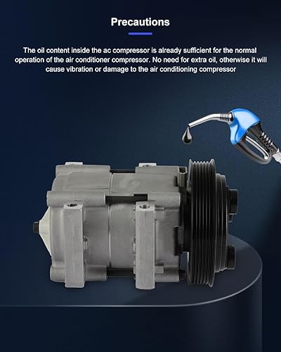 Miniatura 7 de ECCPP Compresor de AC con embrague 1996-1997 apto para Ford F-100 Ranger 2.3L CO 101280C AC Compresor