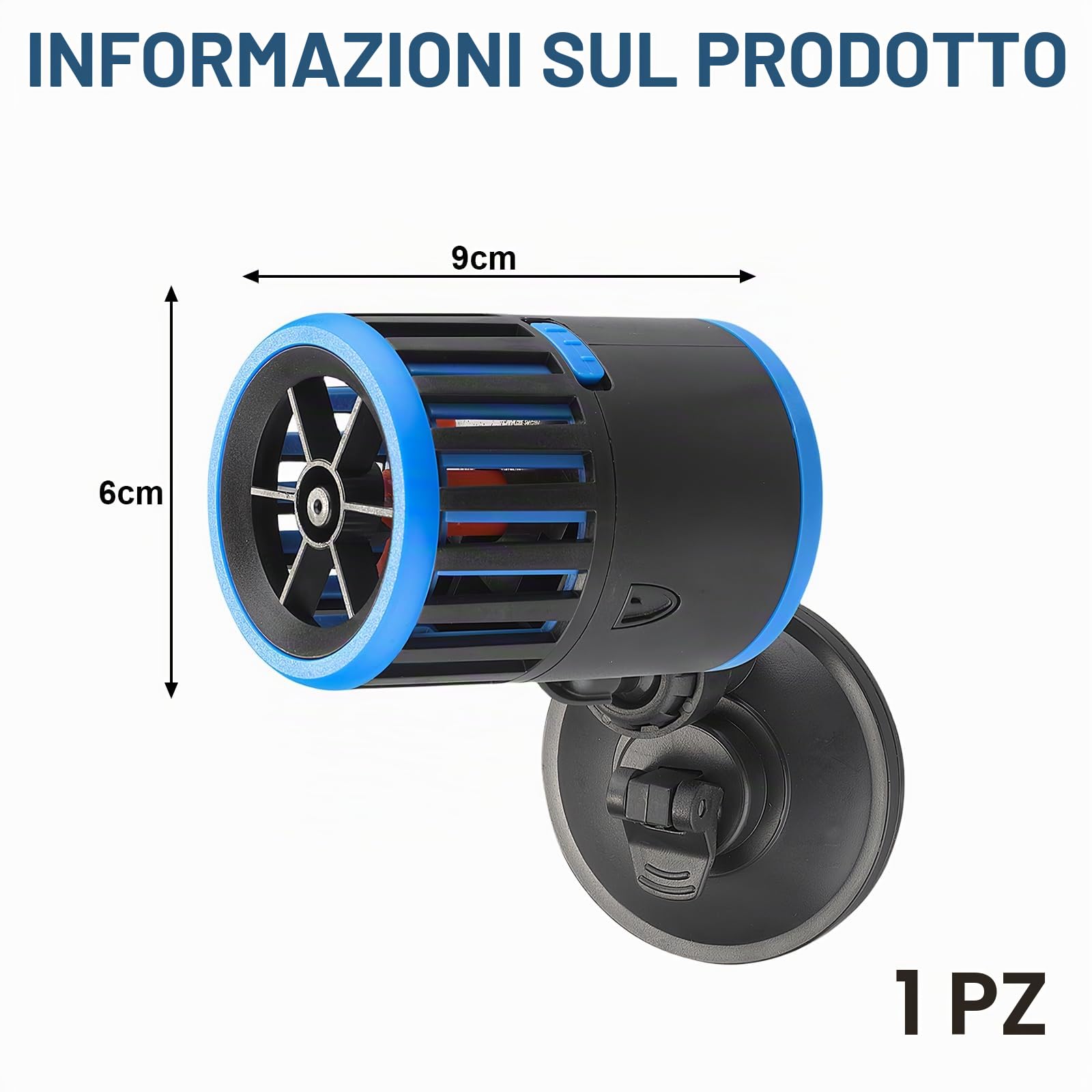 Vegena Pompa per Acquario con Supporto Magnetico, 7000L/H 10W 360° Wave Maker Pompa per Acquari d'acqua Dolce e Salata