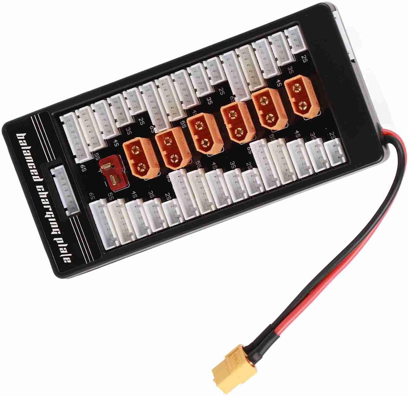 Multi 2-6s Lipo Batteries Parallel Balanced Charging Board with Plug, Battery Parallel Charging Board 6 Batteries Simultaneously