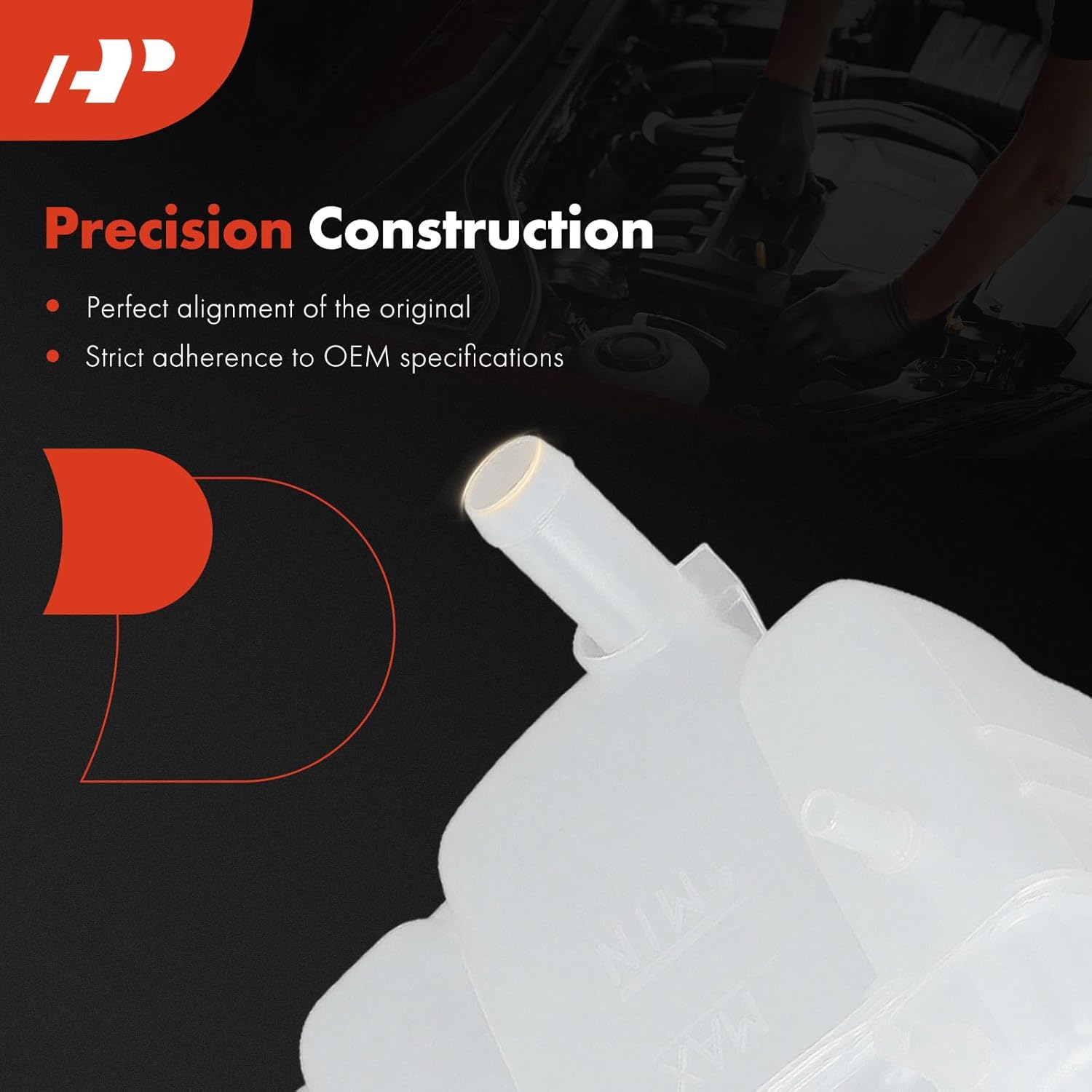 A-Premium Engine Coolant Overflow Recovery Reservoir Tank [with Cap] Compatible with Ford Ranger 2024 2.3L 3.0L, Bronco 2021-2024