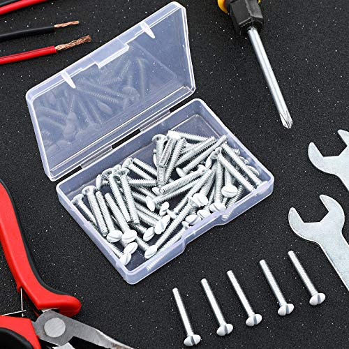 120 Pieces White Wall Plate Screws, 1 Inch Long Slotted 6-32 Threads Switch Cover Screws Oval Head Milled Slot Screws Wall Panel Replacement Screws For Wall Panels Light Switch Panels #TOP3