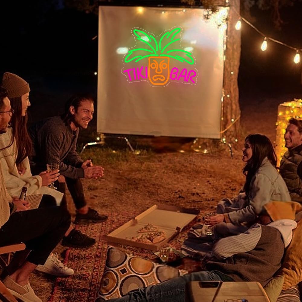 Tiki Bar Neón Signo Para Decoración De La Pared Led Signo Tiki Máscara Neón Usb Alimentado Signo Para Home Bar Cerveza Fiesta Club Hombres Bodega