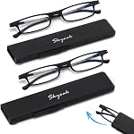 SKYOAK paquet de 2 Ultra Légèreté mince pliant Verres de lecture Femmes Hommes TR90 Lecteurs d'ordinateurs Portables Slim Flat Glaces