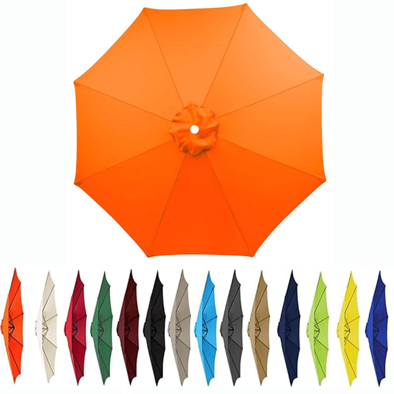 Zapasowy baldachim do parasola tarasowego na zewnątrz – 6 i 8 żeber, trwała tkanina parasolowa, odporna na warunki atmosferyczne, idealna do ogrodu, na taras i przy basenie