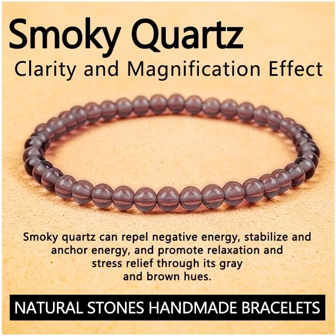 ROYONE Handmade Healing Crystal Bracelets for Women - Natural Gemstone Beads for Stress Relief & Positive Energy