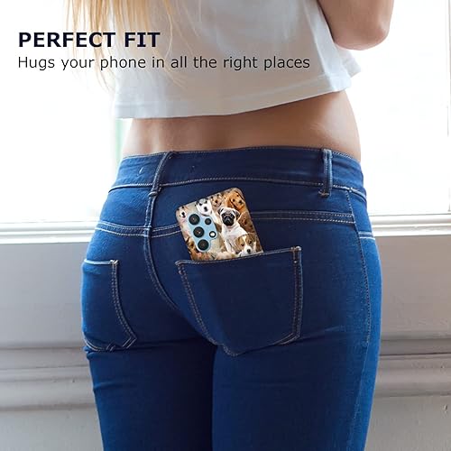 Miniatura 5 de SM Cases - Funda para Samsung Galaxy A32 5G, diseño impreso en 3D, diseño de collage de perros y cachorros, parte trasera de plástico duro para