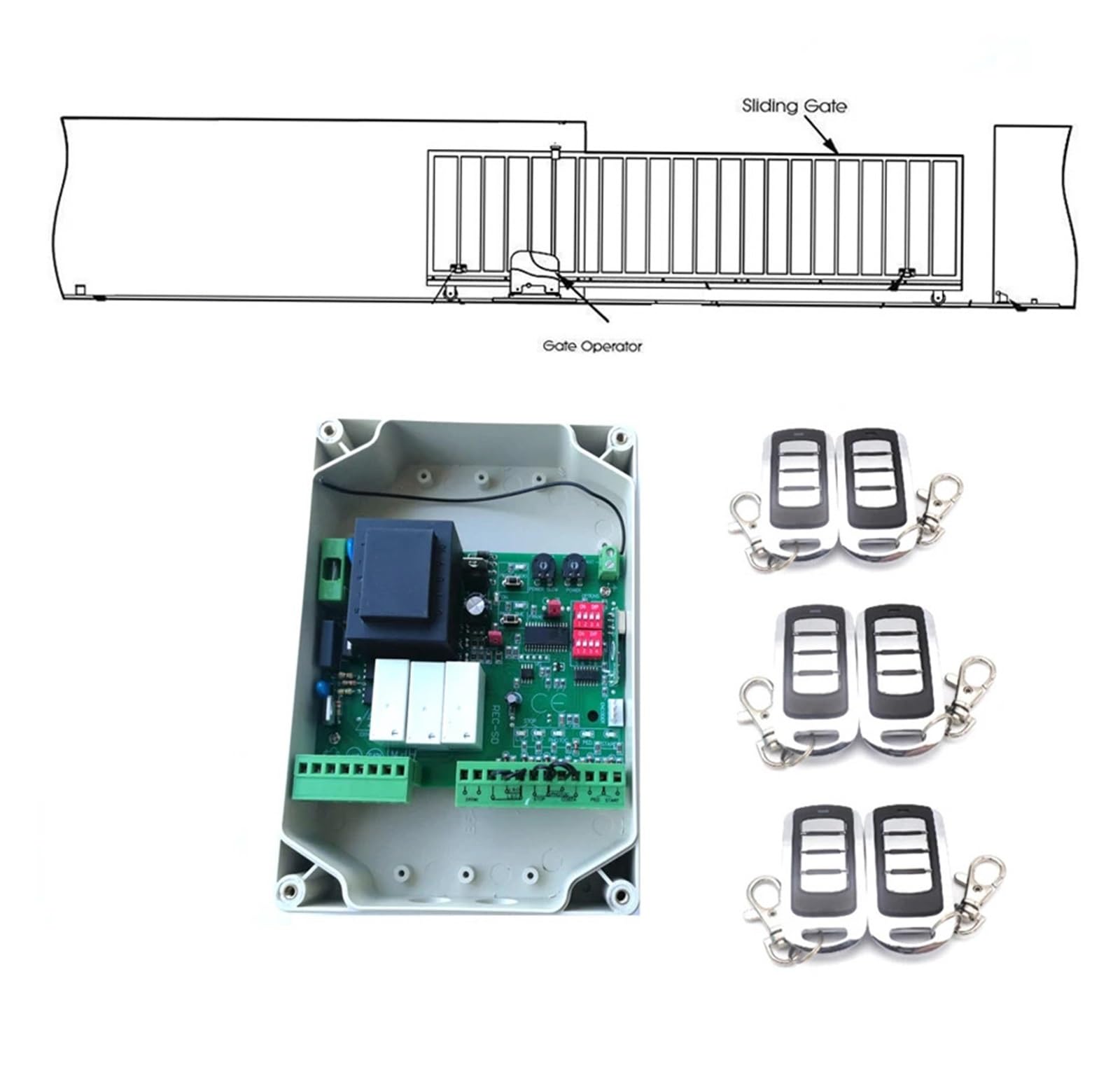 Operador de Motor abridor puerta garaje, placa circuito NC, controlador tarjeta electrónica for automático, 220VAC Estable y Confiable(Kit 5 no box)