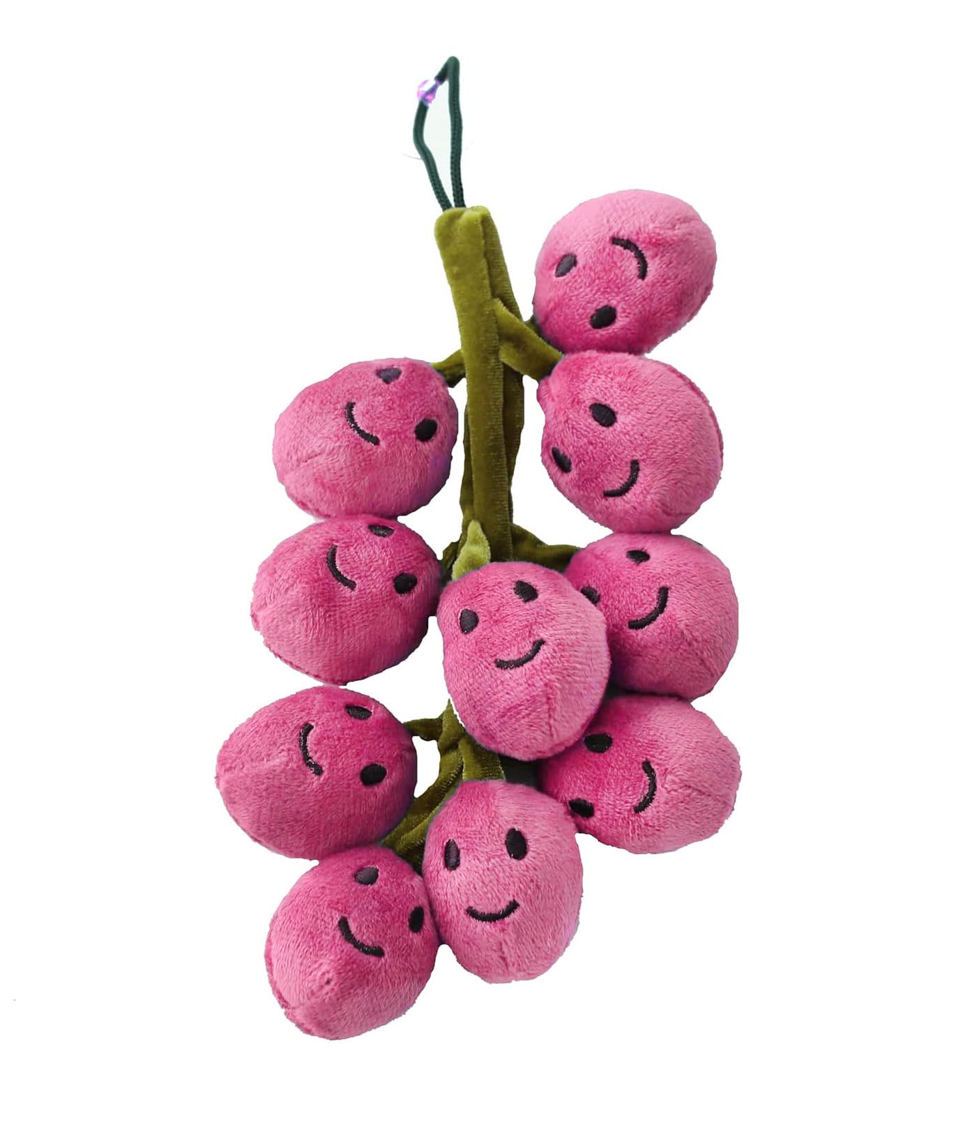 Syzplnwy Plush Grape Toy: Multicolor Soft Fruit Decor for Car/Bag/Wall (Red)