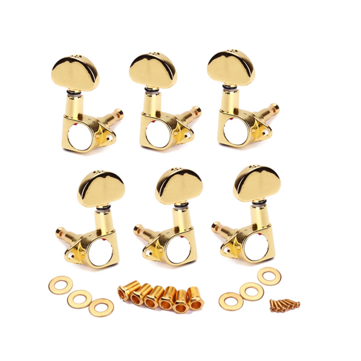 ibasenice Golden Guitar Tuning Pegs Machine Heads for Electric Acoustic Guitars Durable Finish for String Replacement