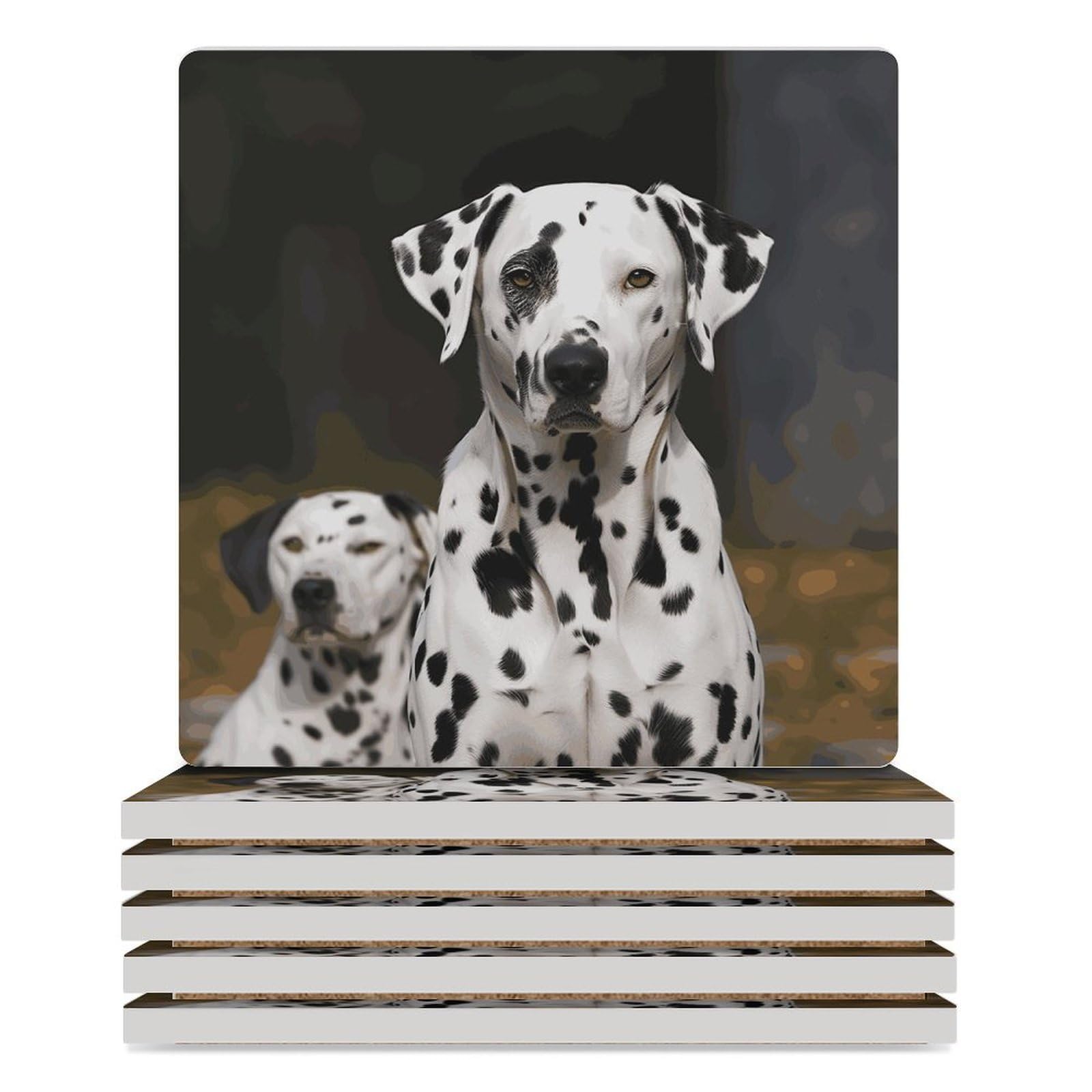 Dessous de verre en céramique dalmatien anti-rayure et protection table