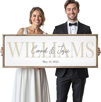 Custom Wood Wedding Sign for Newlywed
