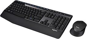 Logitech MK345 Wireless Keyboard and Mouse Combo with Palm Rest, 2.4 GHz USB Receiver, Compatible with PC, Laptop, Black