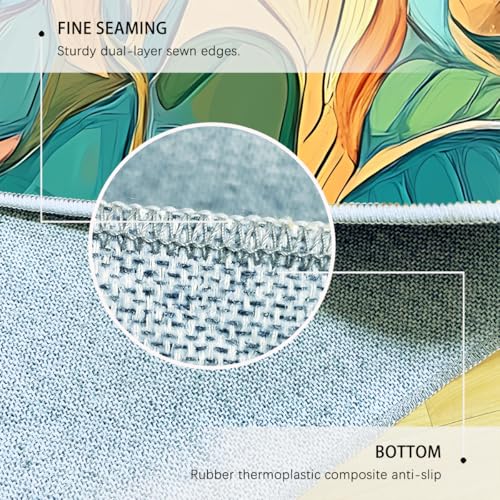 Tapis de sol lavable et antidérapant avec motif tournesol - 7
