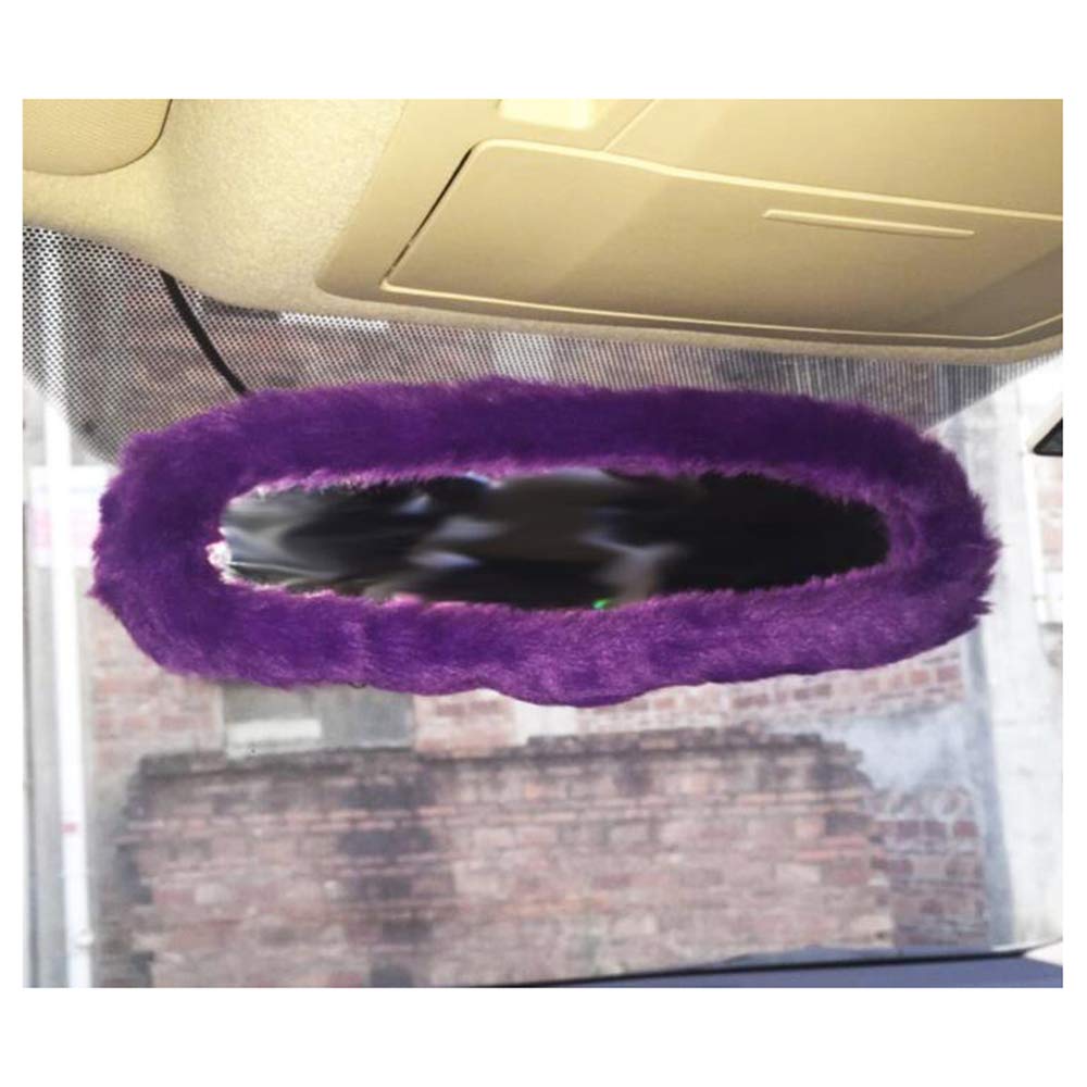 Siyibb Wool Car Rear View Mirror Cover - Purple