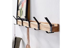 5 Double Hook, 15 Inch Aluminum,Metal Entryway wall hooks