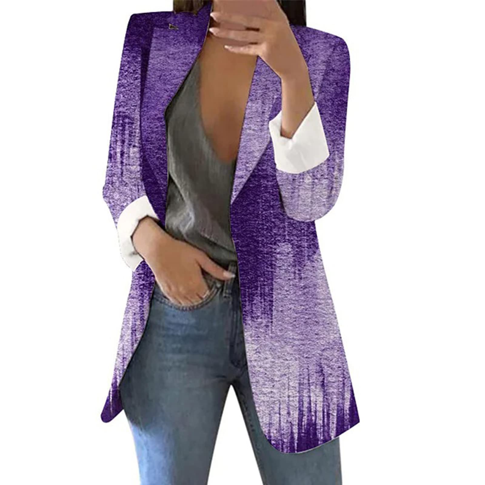 Ladies Jackets Purple Sparkly Jacket Qtinghua Women's Sparkly