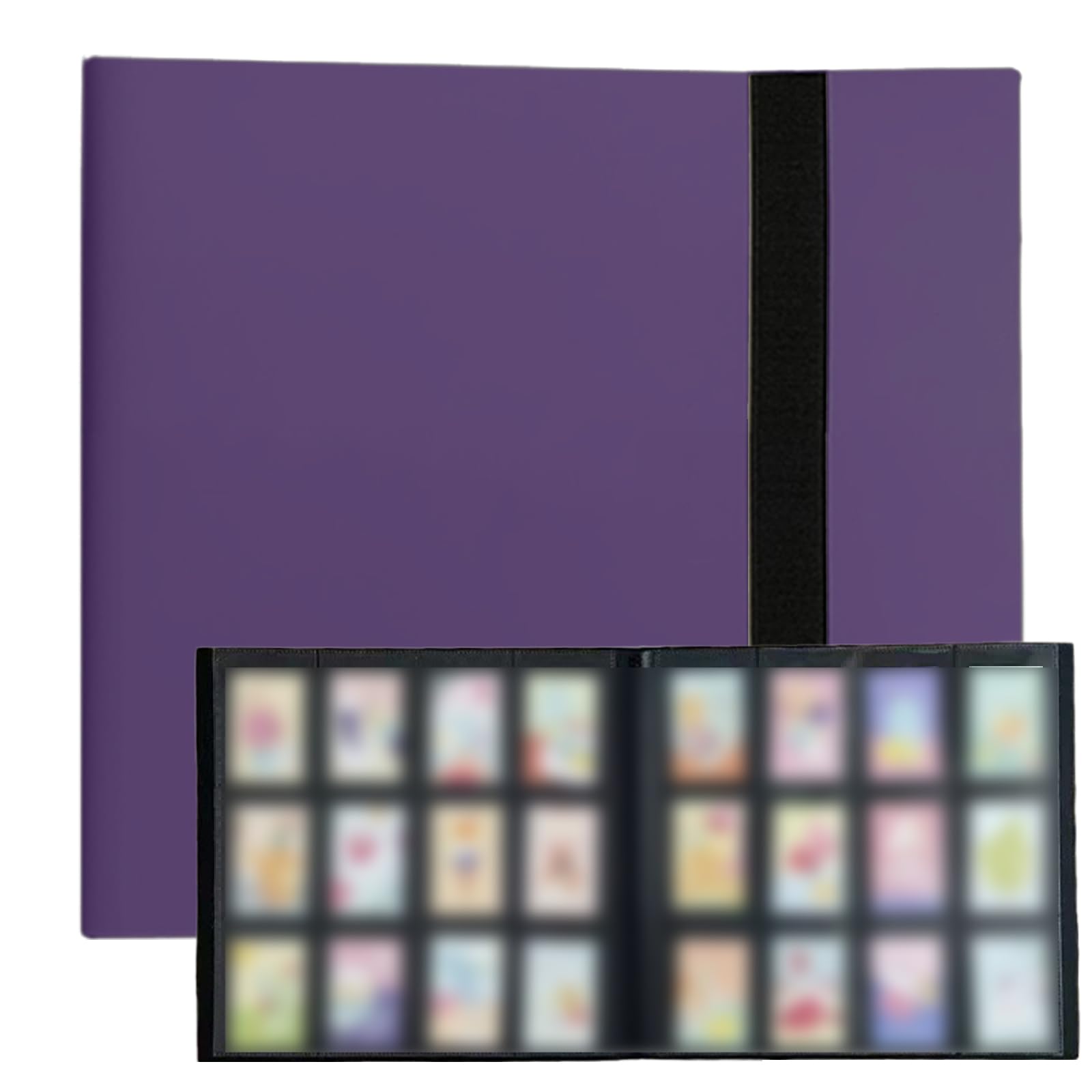Trading Card Binder-12-Pocket,Total 480 Pockets,Card Collection Binder for Standard Cards Side Loading Card Folder for MTG Sports (Football/Basketball/Baseball) Cards (Purple)