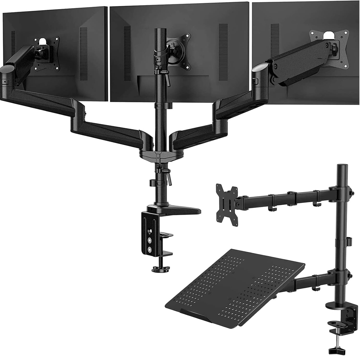 HUANUO Triple Monitor Mount Stand and Laptop Monitor Mount