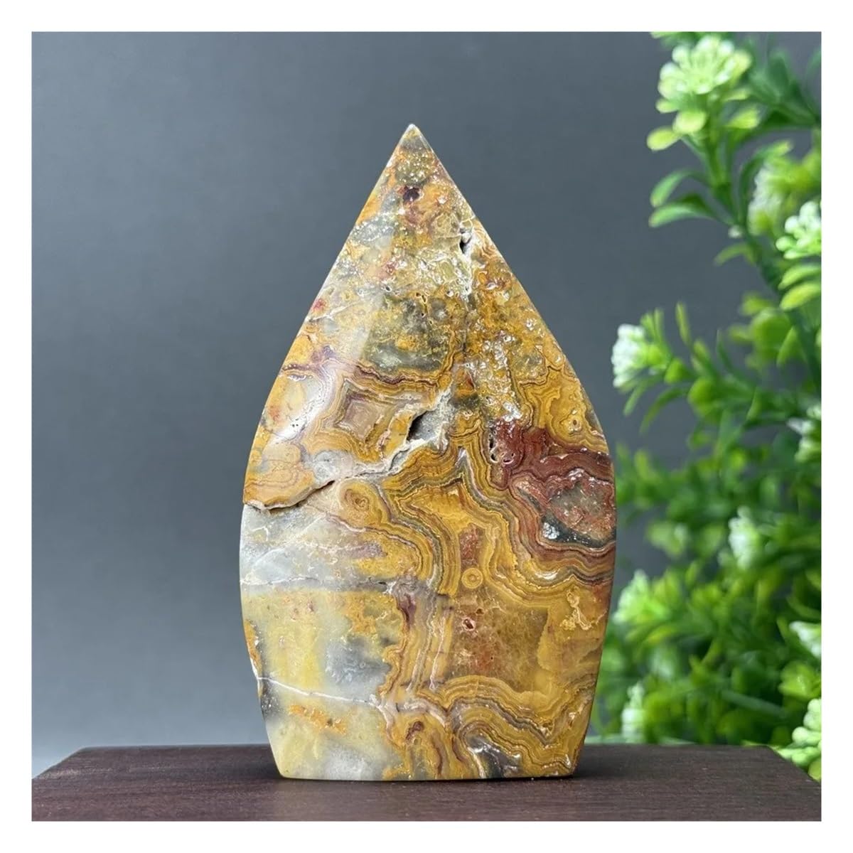 Ágata loca natural LQYXGS: antorcha decorativa para un salón zen