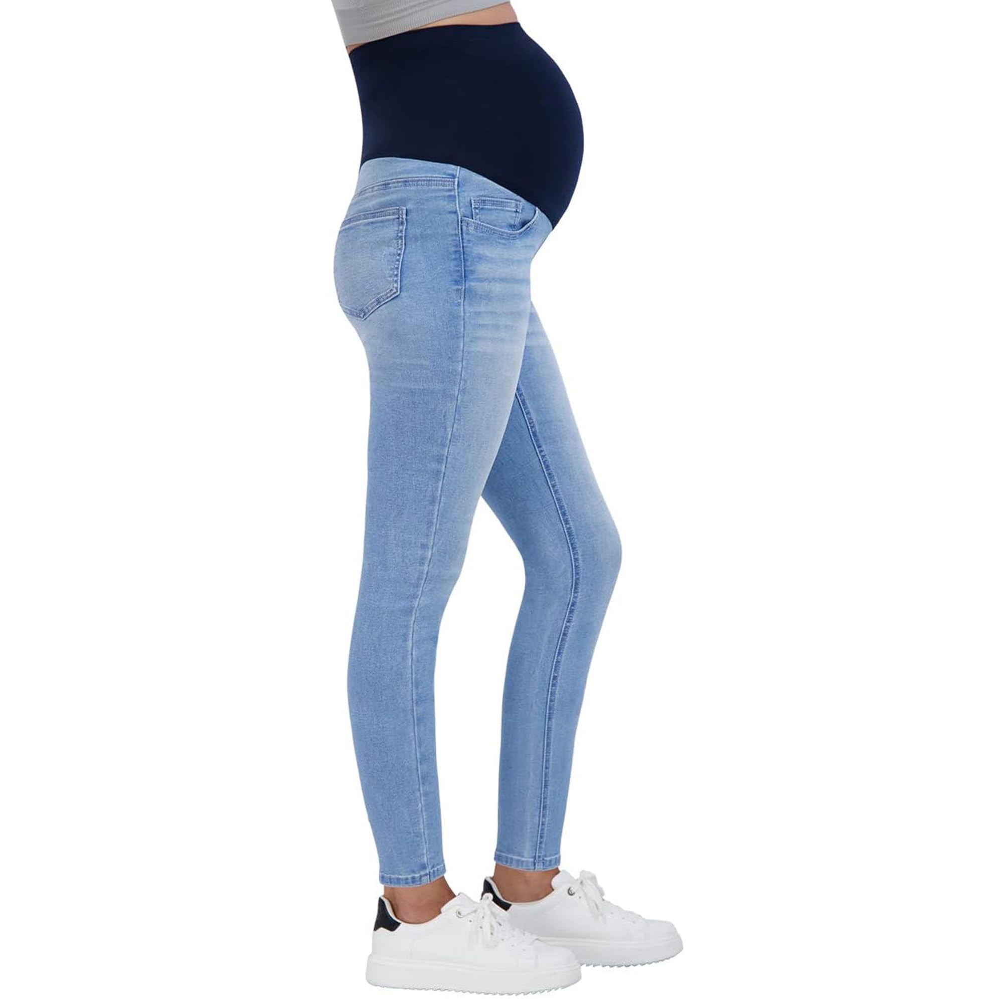 Savi Parker Jeans Premaman da Donna sopra Il Ventre – Abbigliamento Gravidanza per Tutte Le Stagioni, Pantaloni Premaman – 73,7 cm Cucitura Interna, Savannah Wash, M