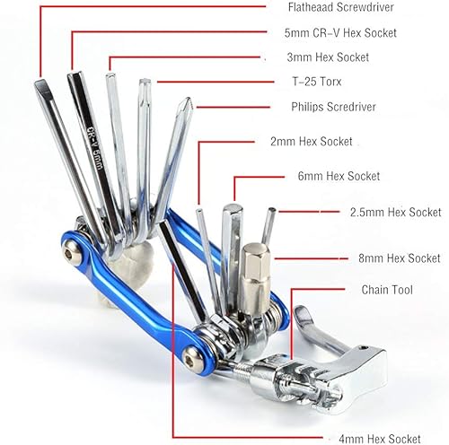 Miniatura 5 de Kit de reparación de neumáticos de bicicleta y mini bomba de bicicleta, para Presta y Schrader Kit de reparación de pinchazos sin pegamento (hasta