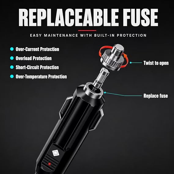 56W 14V 4A DC Car Charger for 14V Lithium Jump Starters, 12V-24V | Fits 12V-24V vehicle sockets; compact 56W charger helps guard against over-voltage, over-current and short circuits