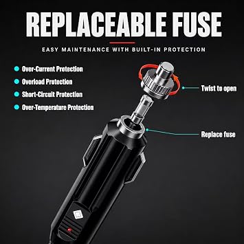 56W 14V 4A DC Car Charger for 14V Lithium Jump Starters, 12V-24V | Fits 12V-24V vehicle sockets; compact 56W charger helps guard against over-voltage, over-current and short circuits