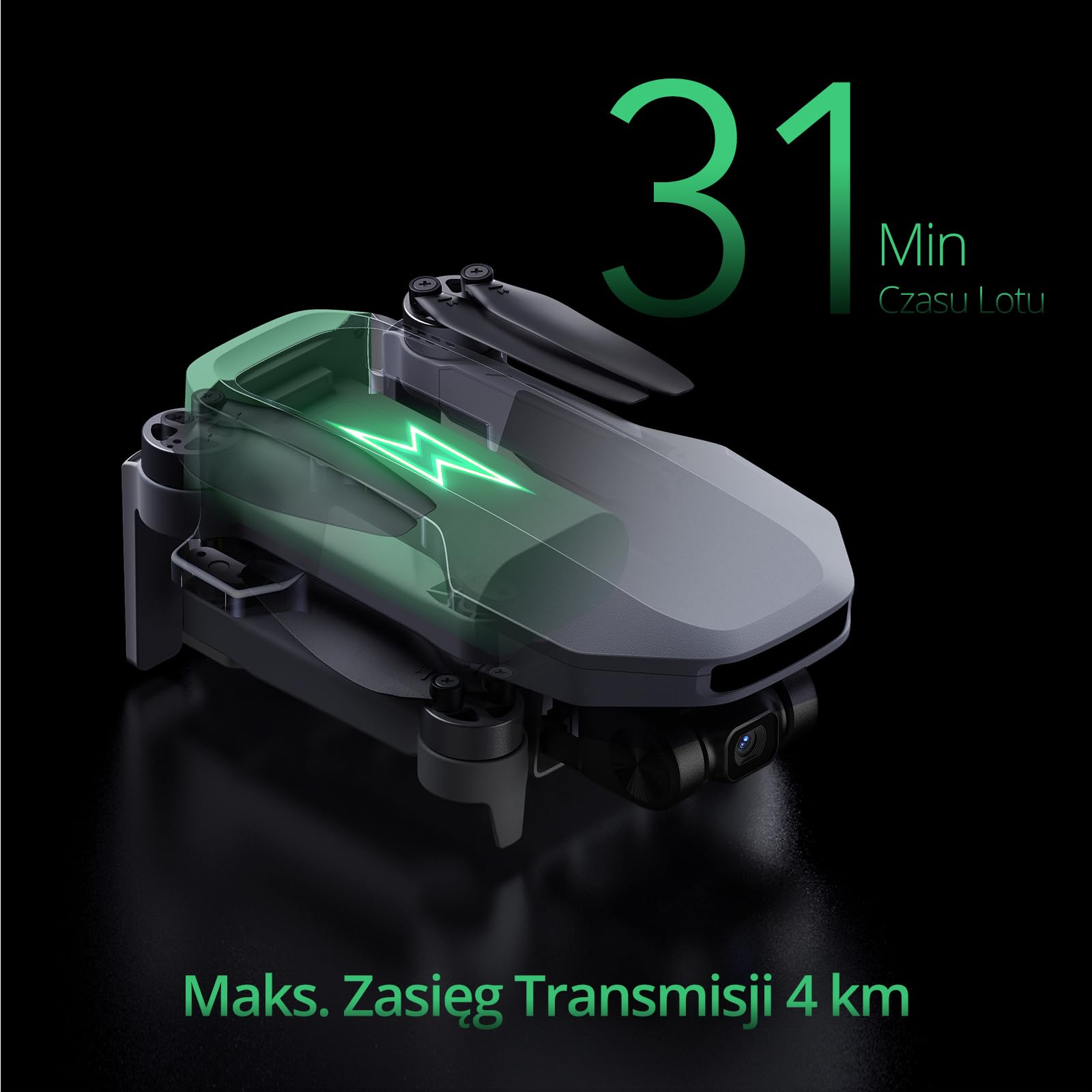 Potensic ATOM SE GPS dron z kamerą 4K EIS, 2 akumulatory 62 min lotu, poniżej 249 g, C0, transmisja FPV 4 km, silnik bezszczotkowy, maks. 16 m/s, Follow Me, auto powrót, dla dorosłych i początkujących