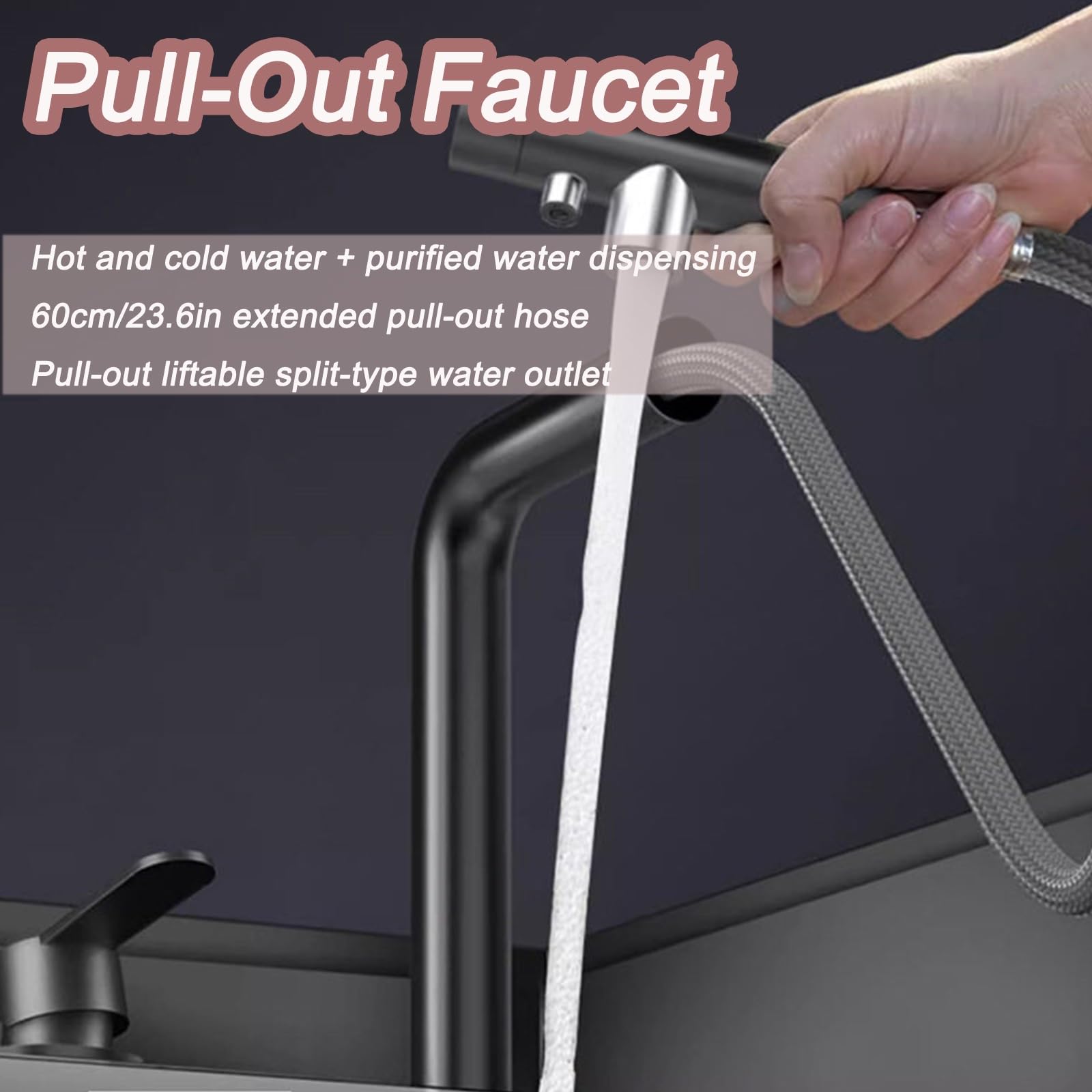 Fregadero Camper, Lavabo Caravana con Grifo, Fregadero Multifunción Oculto con Lavavasos Combinado, Fregadero de Acero Inoxidable para Barra de Camping