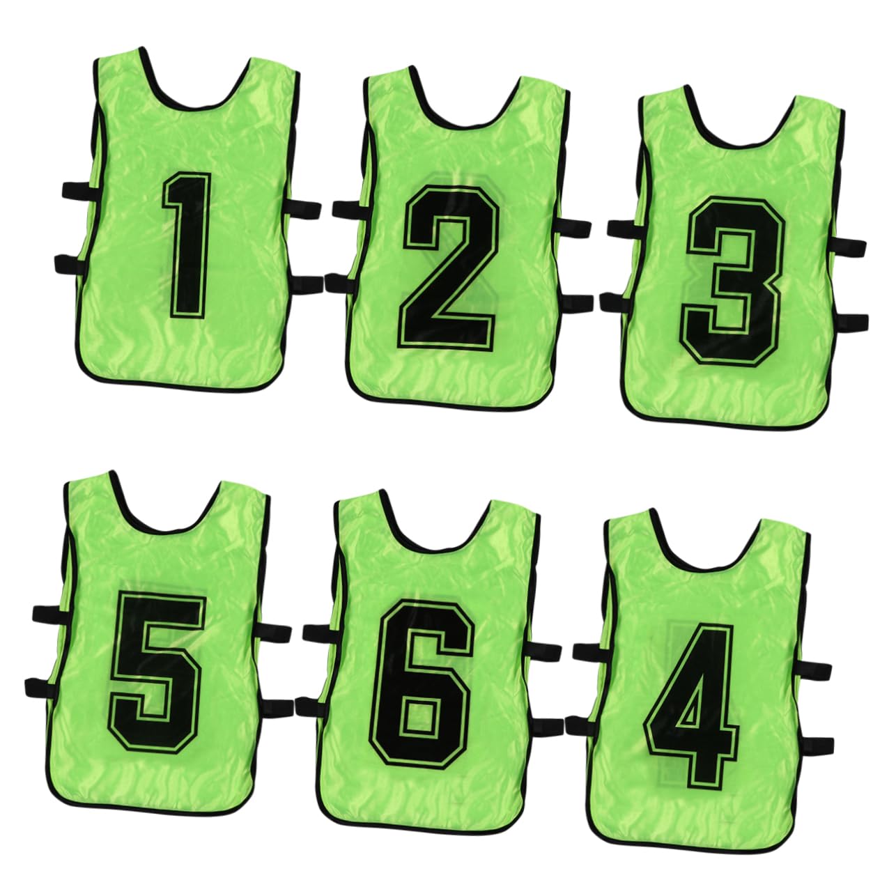 Happyyami 6pcs Boys and Girls Soccer Pinnies Practice Vest Open Sided Vest for Team Scrimmage