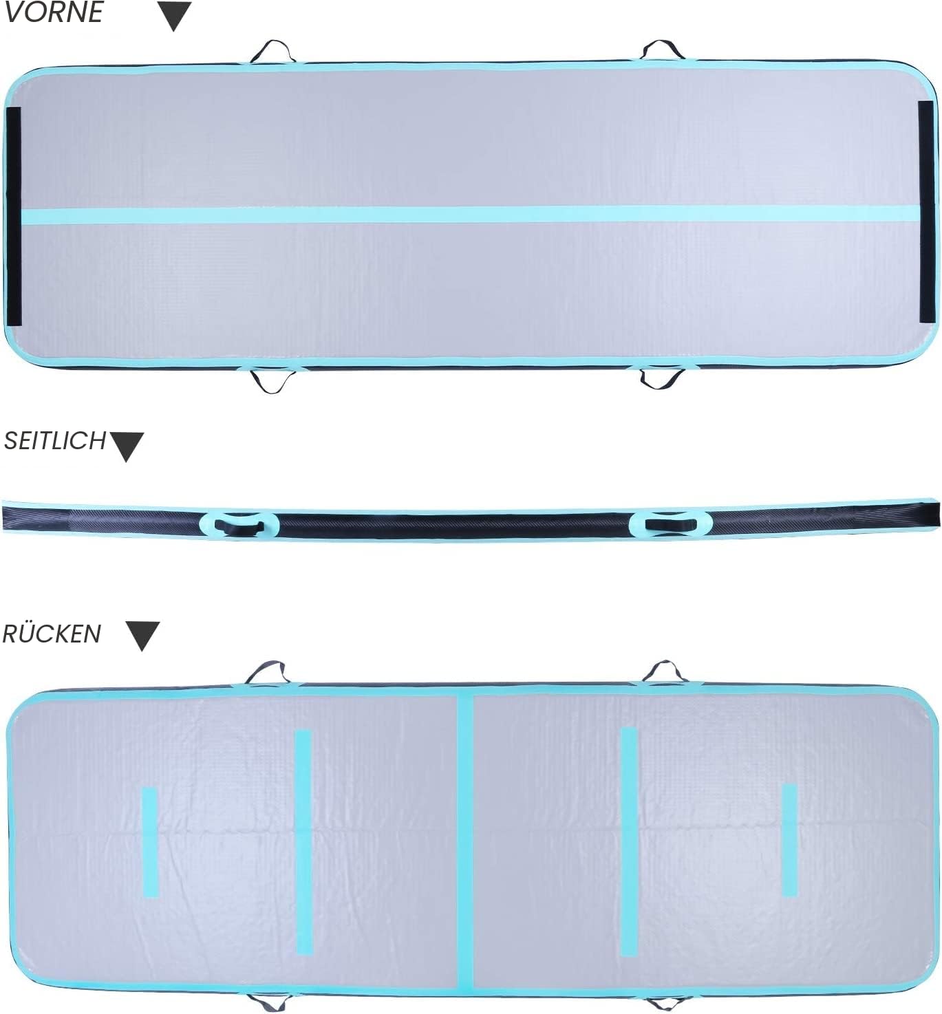 EVOLAND Turnmatte Aufblasbar, Tumbling Matte, Aufblasbare Matte Tumbling Track mit elektrischer Pumpe, Air Turnmatte für Gymnastik, Yoga, Taekwondo, Bodenturnen, Schwimmen, 300 * 100 * 10cm
