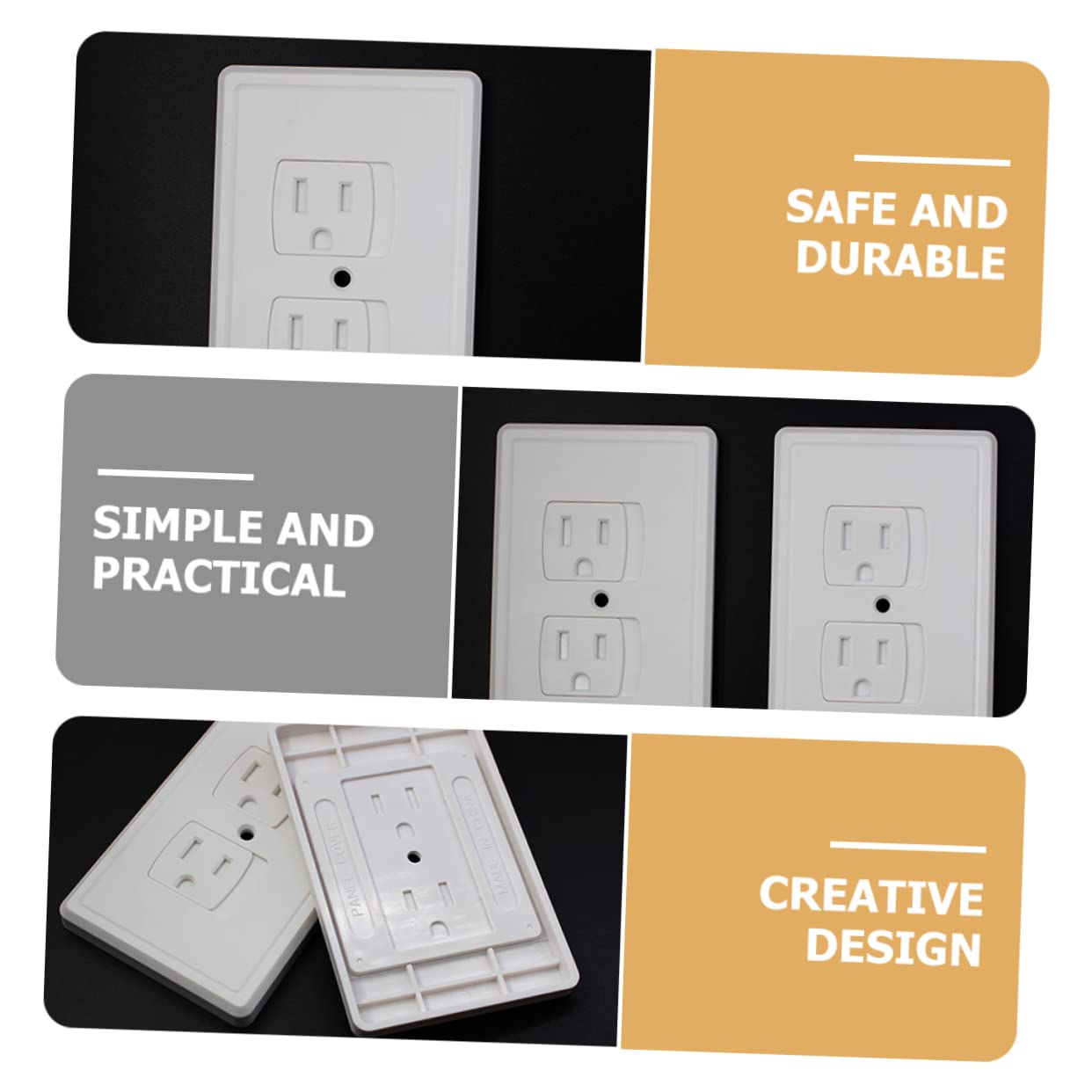 6pcs Proofing Wall Outlet Covers Anti-Shock Electric Socket Safety Plates for Home Durable Material Suitable for Living Room Kitchen and Rooms