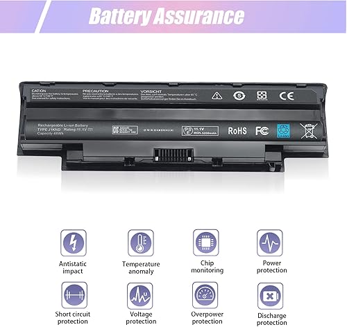 Miniatura 4 de J1KND - Batería de repuesto para laptop Dell de 11.1 V, 48 Wh, para inspiron n7010, n5110, n5050, n5010, n7110, n4050, n4010, 3520, n3110, n4110,