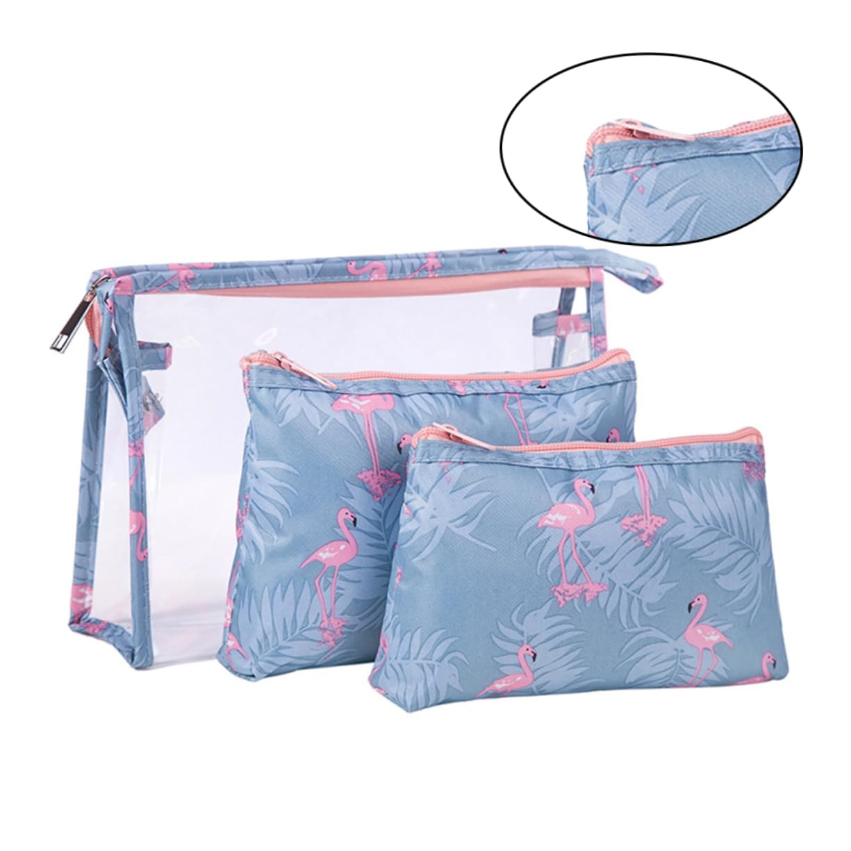 LIFKOME 6pezzi Borsa Da Viaggio Per Cosmetici Da Pochette Con Stampa Fenicottero Per Make-up e Della Ampio Spazio Di Archiviazione Per Necessità Personali
