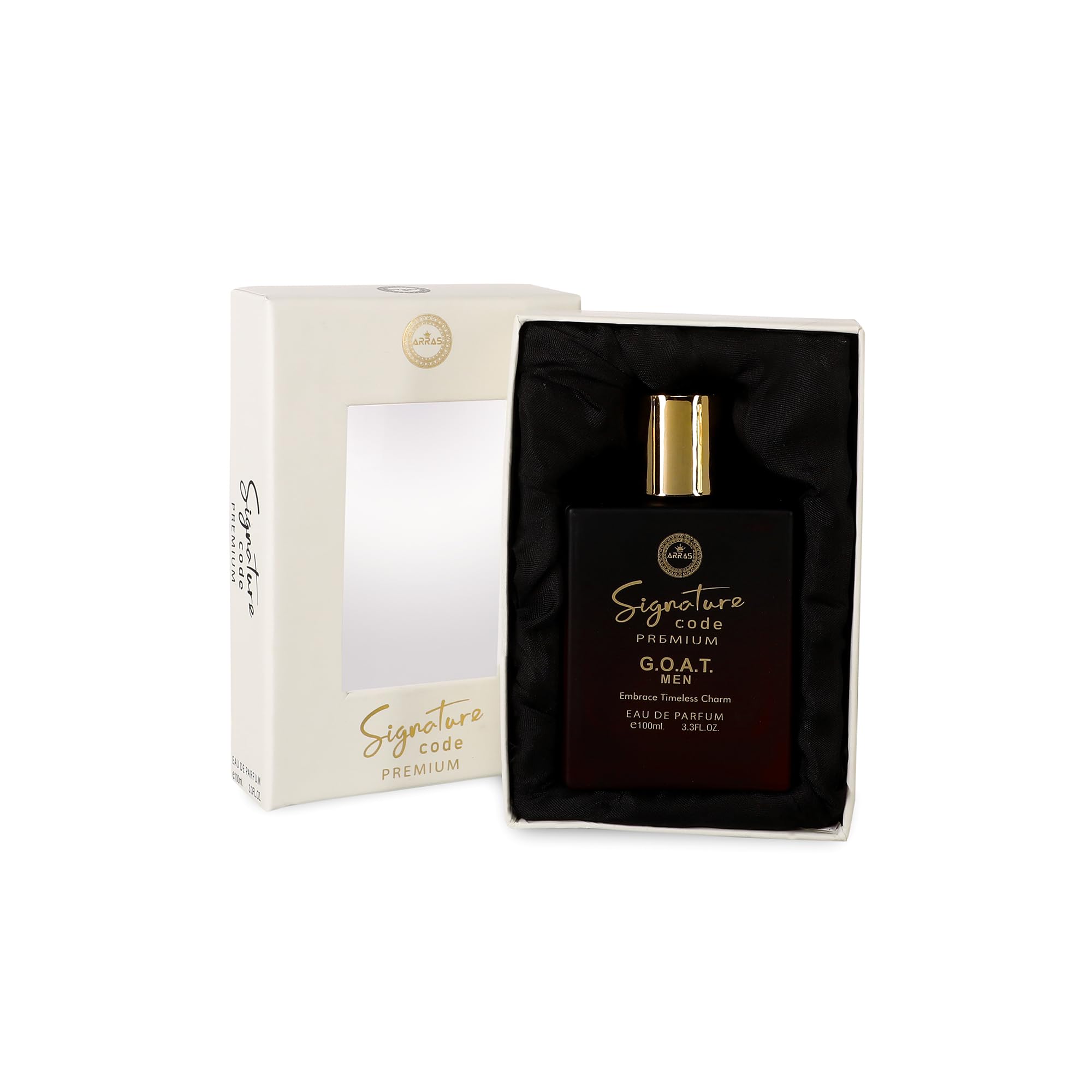 ARRASSignature Code Premium G.O.A.T Perfume For Men - 100ml | Embrace Timeless Charm | Long Lasting Fragrance | Eau De Parfum | Luxury Perfume | Sillage Perfume | Alluring Fragrance For Him