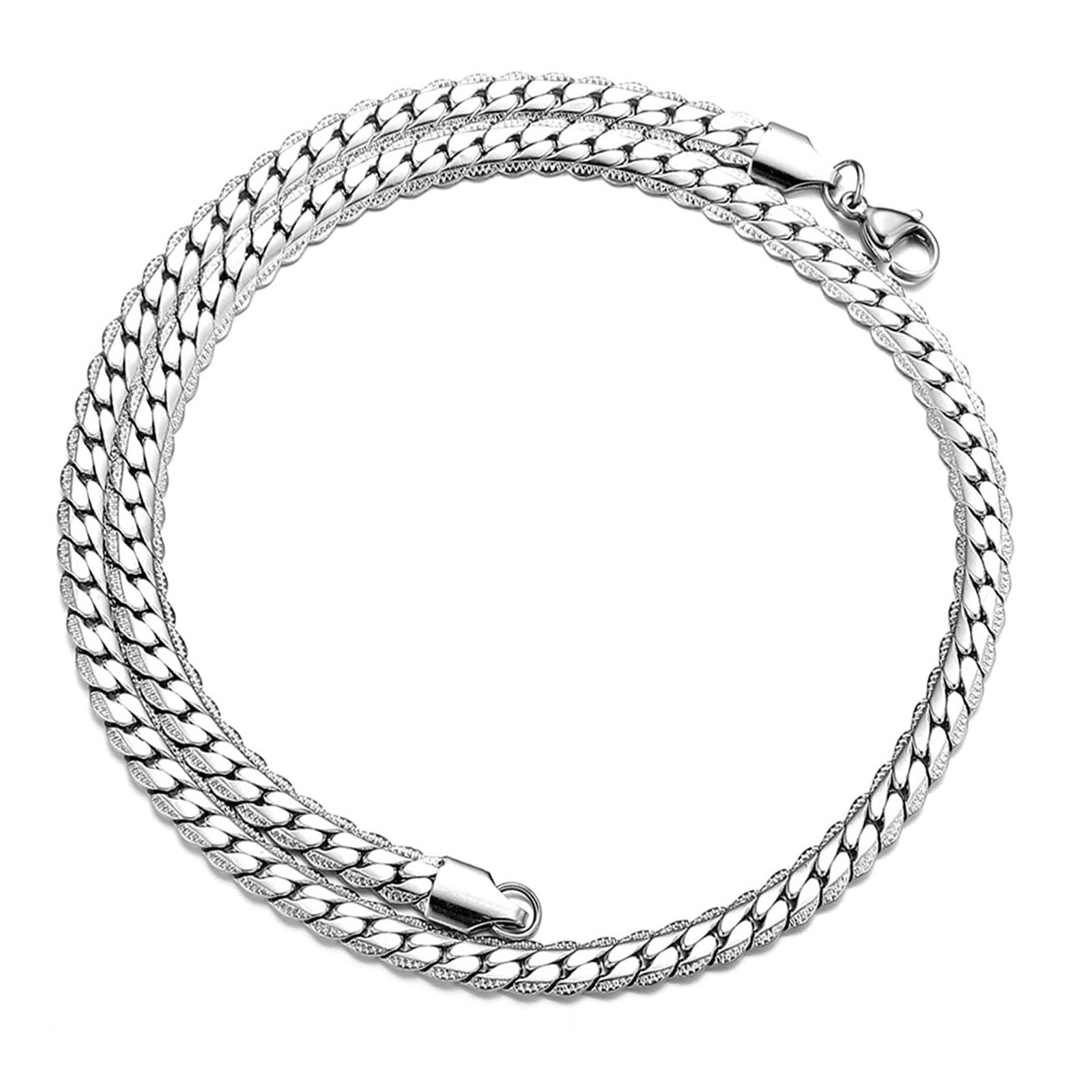 JacrucesGold Silver Chains for Men Women Chains Necklace Cuban Link Chain Necklace Stainless Steel Chain Necklace Mens Jewelry Rope Thick Chain Boys Necklace