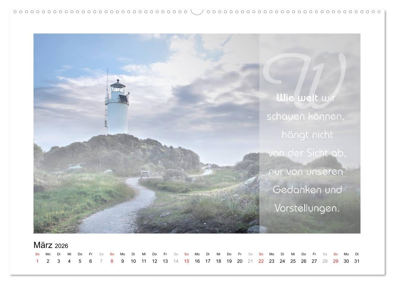 Kraft für Deine Seele (hochwertiger Premium Wandkalender 2026 DIN A2 quer), Kunstdruck in Hochglanz: "Inspiration ist die Sprache der Seele." Dieser ... in einem exklusiven Design. (CALVENDO Glaube)