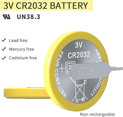 Miniatura 9 de EEMB 10-Pack CR2032 Tabbed Batteries 3V Lithium Battery Button Coin 2032 Battery with Solder Tabs CR2032 Replacement for Gameboy Save